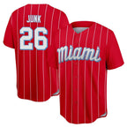 BIPIHUC M.Marlins #26 Janson Junk Player Red City Connect Home Game Stitched Jerseys