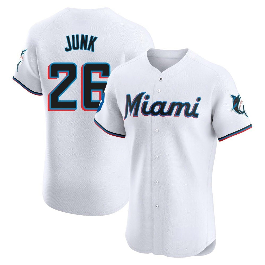 BIPIHUC M.Marlins #26 Janson Junk Player White Home Limited Elite Stitched Jerseys