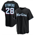 BIPIHUC M.Marlins #28 Kyle Stowers Player Black  Home Game Stitched Jerseys