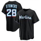 BIPIHUC M.Marlins #28 Kyle Stowers Player Black  Home Game Stitched Jerseys