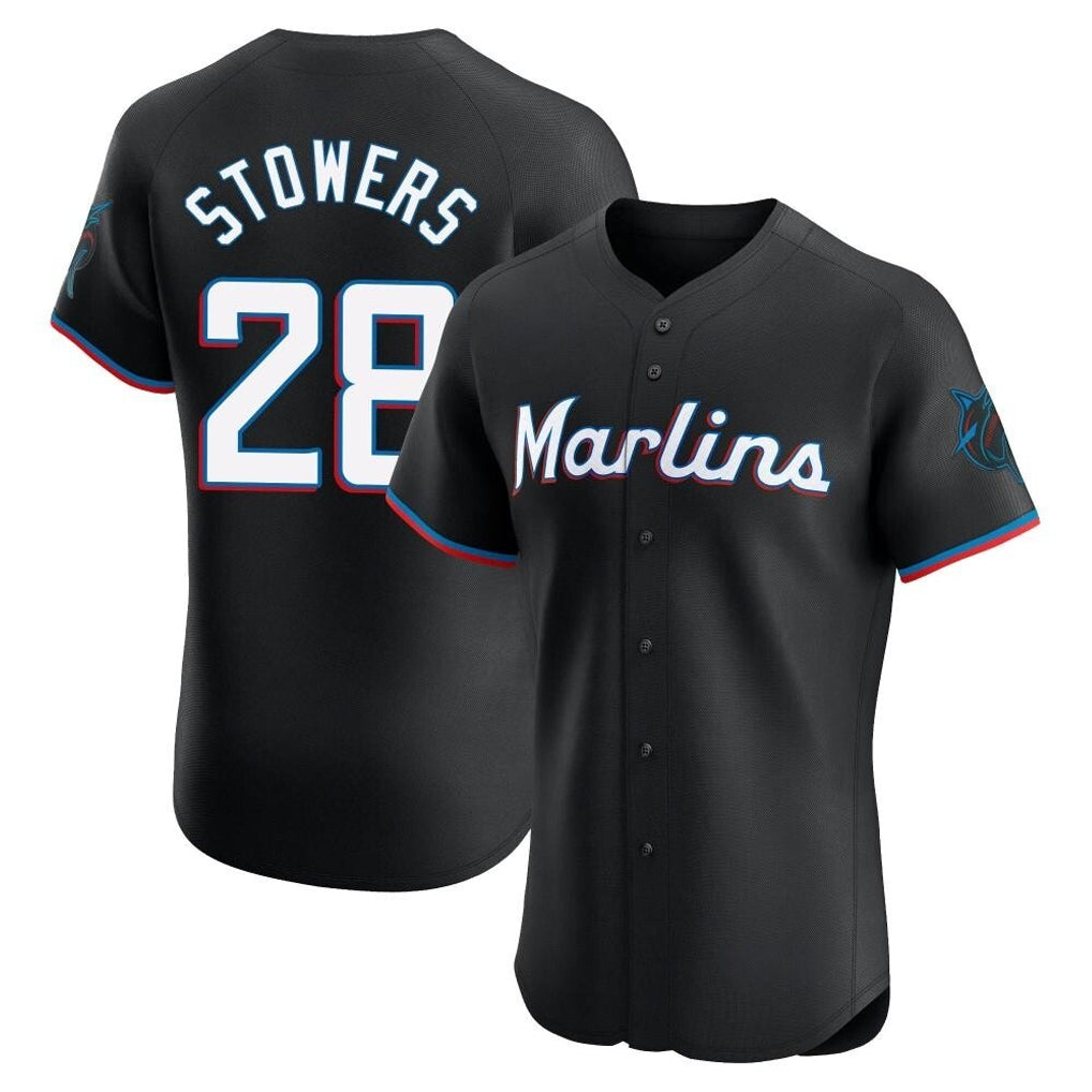 BIPIHUC M.Marlins #28 Kyle Stowers Player Black Vapor Home Limited Elite Stitched Jerseys