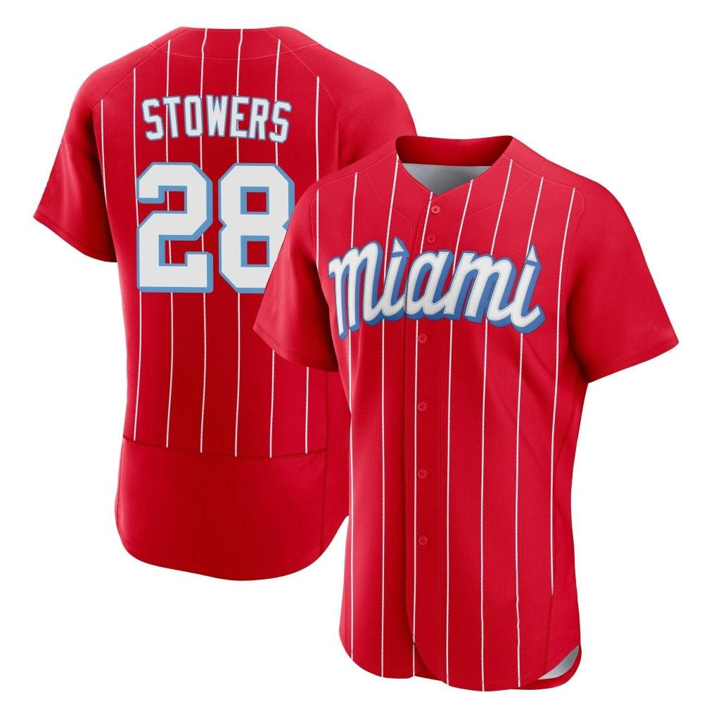BIPIHUC M.Marlins #28 Kyle Stowers Player Red City Connect Home Limited Elite Stitched Jerseys