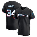BIPIHUC M.Marlins #34 Liam Hicks Player Black Vapor Home Limited Elite Stitched Jerseys