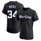 BIPIHUC M.Marlins #34 Liam Hicks Player Black Vapor Home Limited Elite Stitched Jerseys