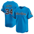 BIPIHUC M.Marlins #34 Liam Hicks Player Blue Home Limited Stitched Jerseys