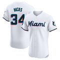 BIPIHUC M.Marlins #34 Liam Hicks Player White  Home Limited Elite Stitched Jerseys