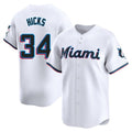 BIPIHUC M.Marlins #34 Liam Hicks Player White  Home Limited Stitched Jerseys
