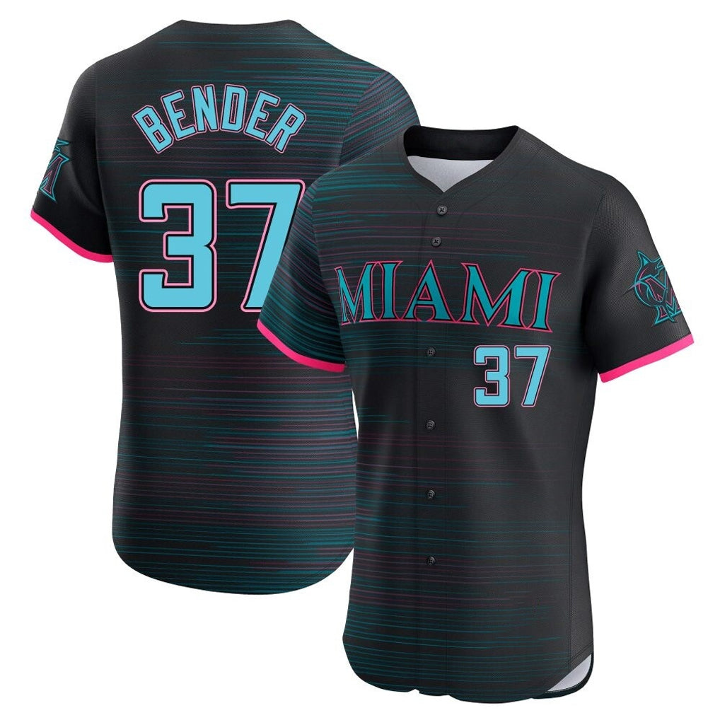BIPIHUC M.Marlins #37 Anthony Bender Player Black City Connect Home Limited Elite Stitched Jerseys