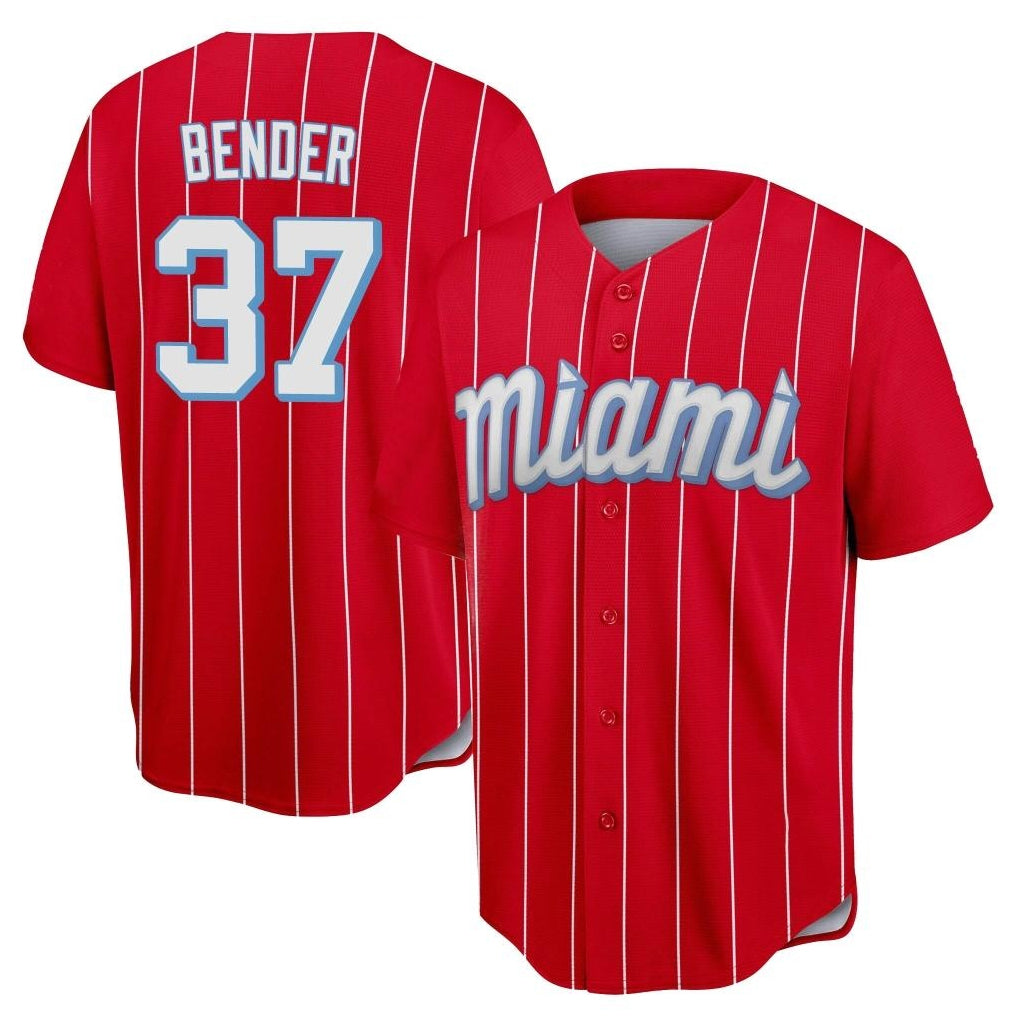 BIPIHUC M.Marlins #37 Anthony Bender Player Red City Connect Home Game Stitched Jerseys