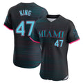 BIPIHUC M.Marlins #47 John King Player Black City Connect Home Limited Elite Stitched Jerseys
