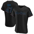 BIPIHUC M.Marlins #47 John King Player Black Home Limited Elite Stitched Jerseys