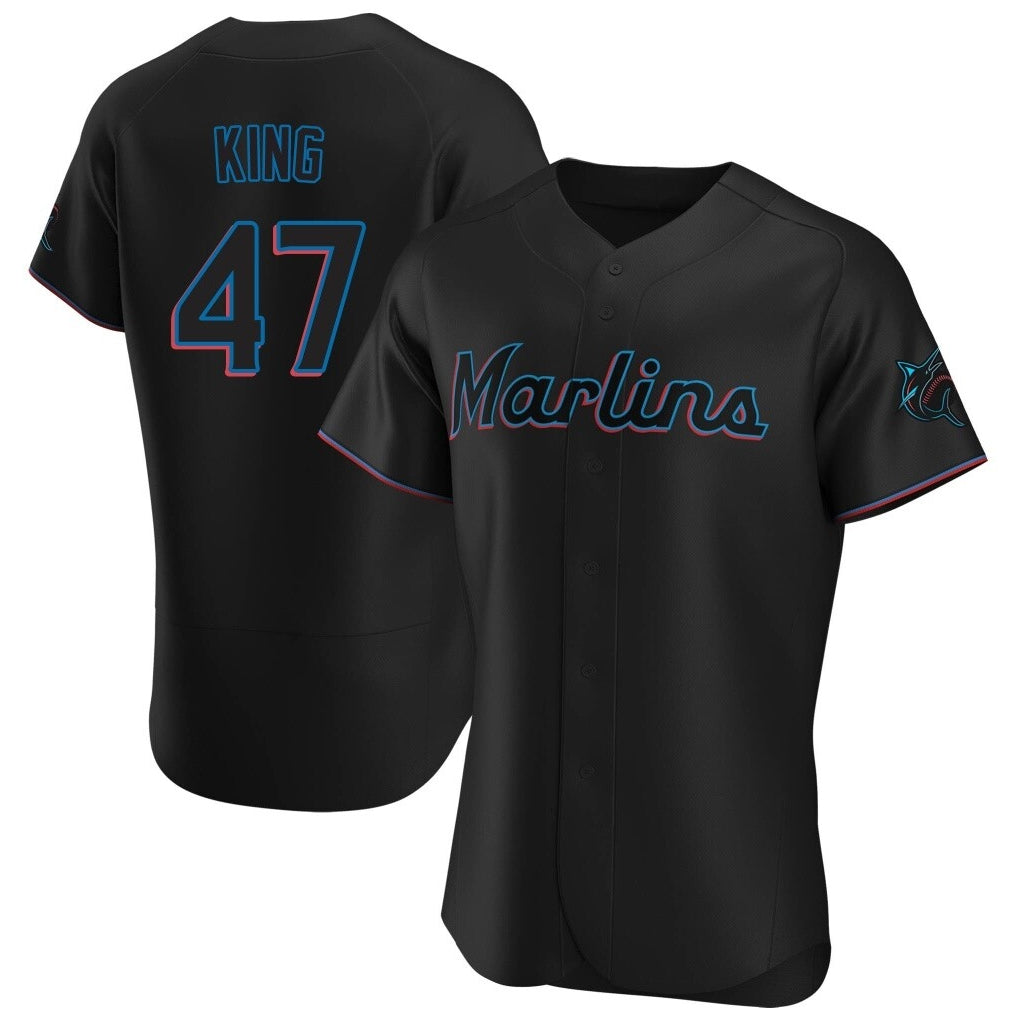 BIPIHUC M.Marlins #47 John King Player Black Home Limited Elite Stitched Jerseys