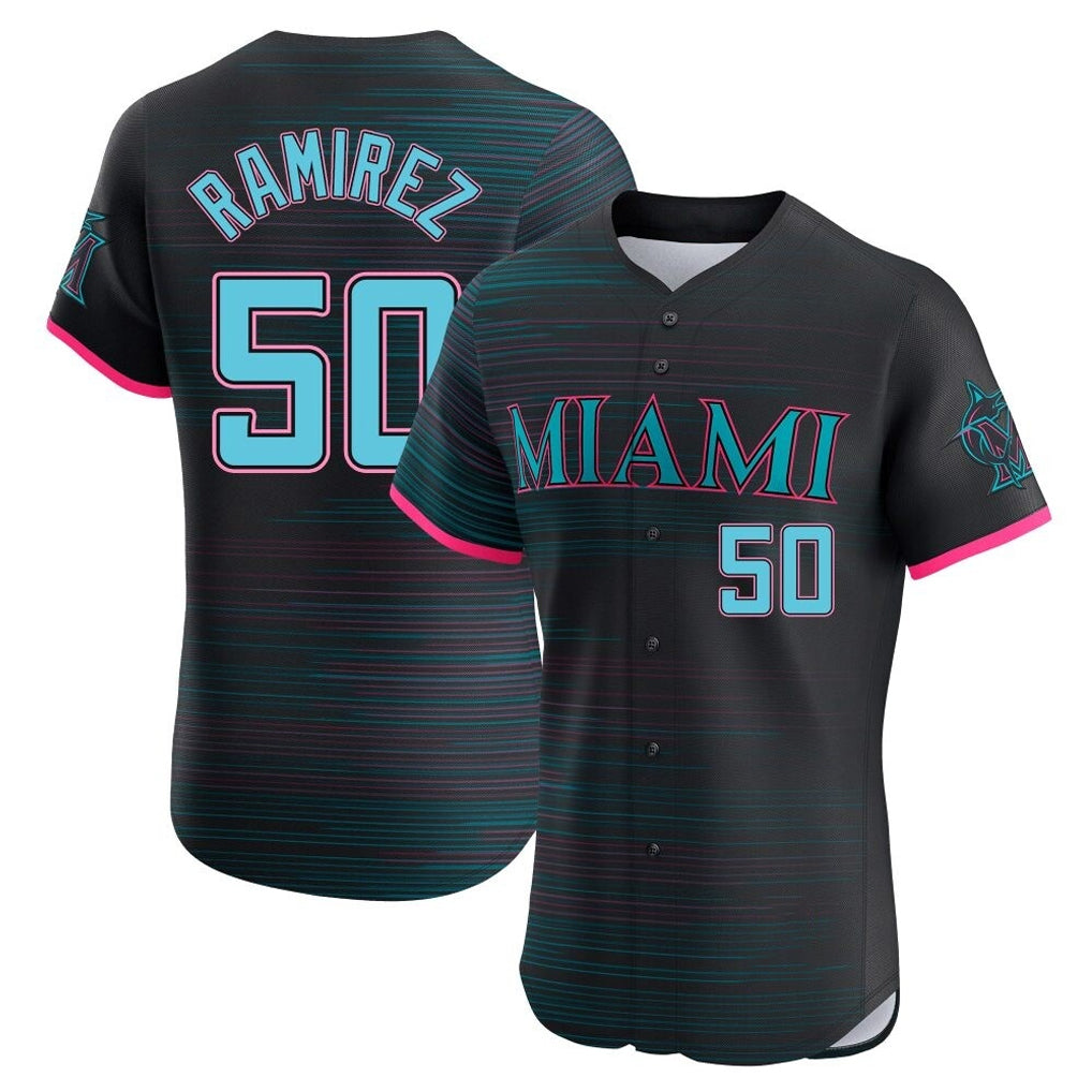 BIPIHUC M.Marlins #50 Agustin Ramirez Player Black City Connect Home Limited Elite Stitched Jerseys