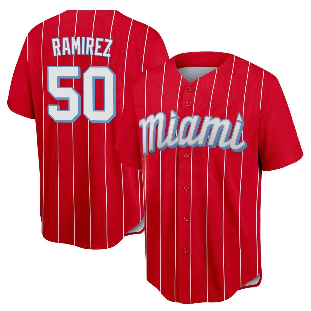 BIPIHUC M.Marlins #50 Agustin Ramirez Player Red City Connect Home Game Stitched Jerseys