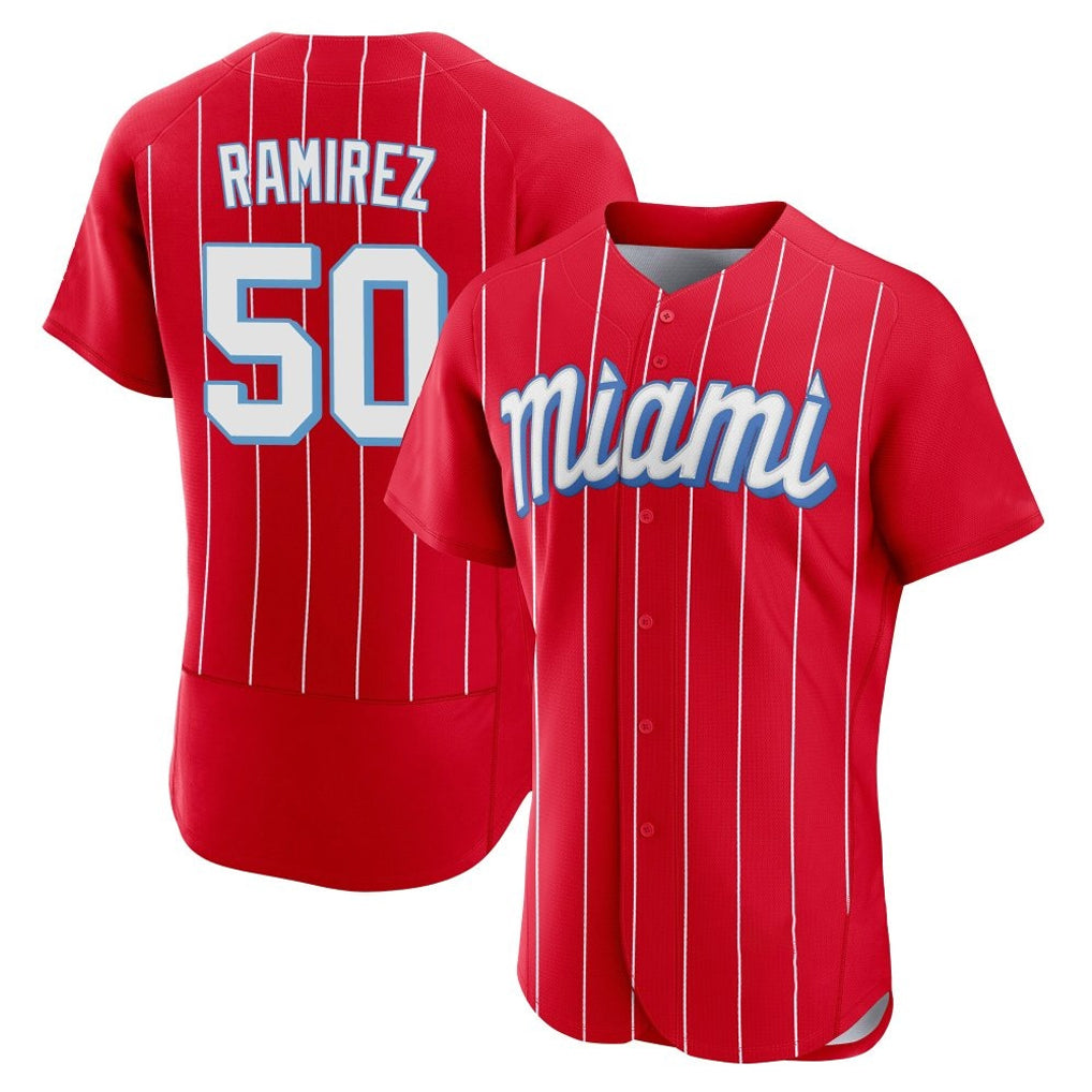 BIPIHUC M.Marlins #50 Agustin Ramirez Player Red City Connect Home Limited Elite Stitched Jerseys