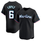 BIPIHUC M.Marlins #6 Otto Lopez Player Black  Home Limited Stitched Jerseys