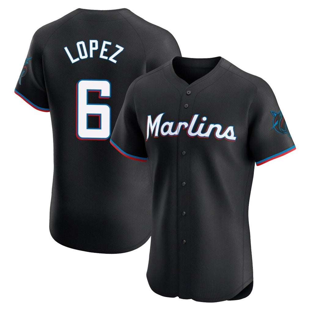 BIPIHUC M.Marlins #6 Otto Lopez Player Black Vapor Home Limited Elite Stitched Jerseys