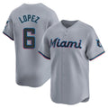 BIPIHUC M.Marlins #6 Otto Lopez Player Gray Home Limited Stitched Jerseys