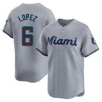 BIPIHUC M.Marlins #6 Otto Lopez Player Gray Home Limited Stitched Jerseys