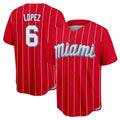 BIPIHUC M.Marlins #6 Otto Lopez Player Red City Connect Home Game Stitched Jerseys