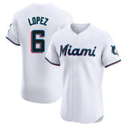 BIPIHUC M.Marlins #6 Otto Lopez Player White  Home Limited Elite Stitched Jerseys