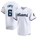 BIPIHUC M.Marlins #6 Otto Lopez Player White  Home Limited Stitched Jerseys