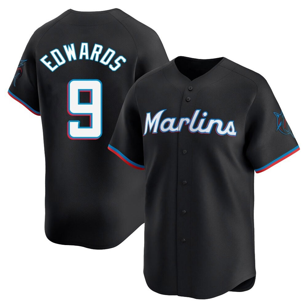 BIPIHUC M.Marlins #9 Xavier Edwards Player Black  Home Limited Stitched Jerseys