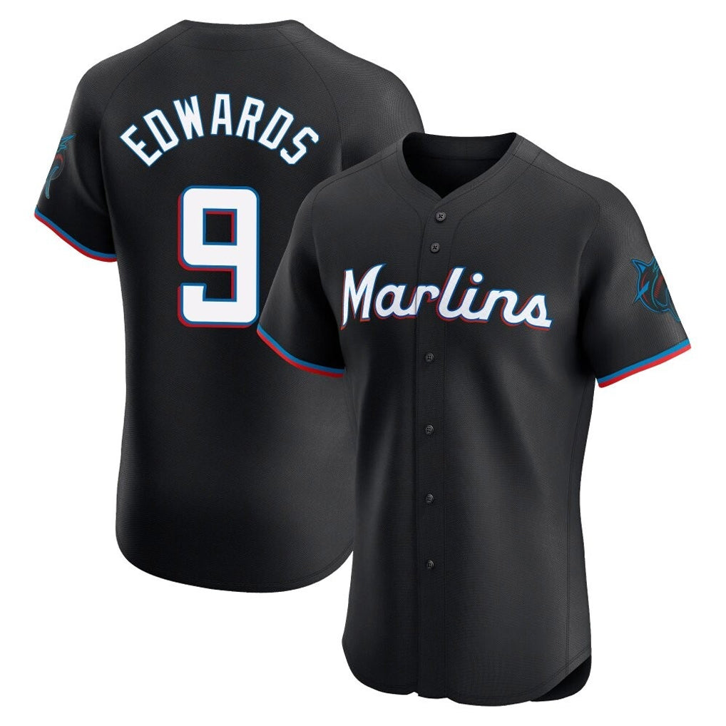 BIPIHUC M.Marlins #9 Xavier Edwards Player Black Vapor Home Limited Elite Stitched Jerseys