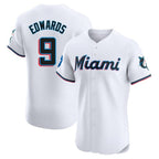 BIPIHUC M.Marlins #9 Xavier Edwards Player White  Home Limited Elite Stitched Jerseys