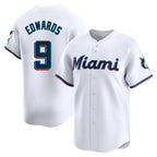 BIPIHUC M.Marlins #9 Xavier Edwards Player White  Home Limited Stitched Jerseys