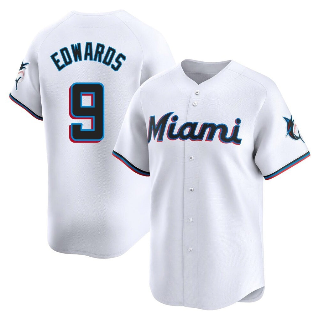 BIPIHUC M.Marlins #9 Xavier Edwards Player White  Home Limited Stitched Jerseys