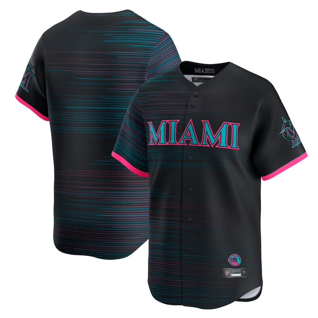 BIPIHUC M.Marlins Blank Player Black City Connect Home Limited Stitched Jerseys