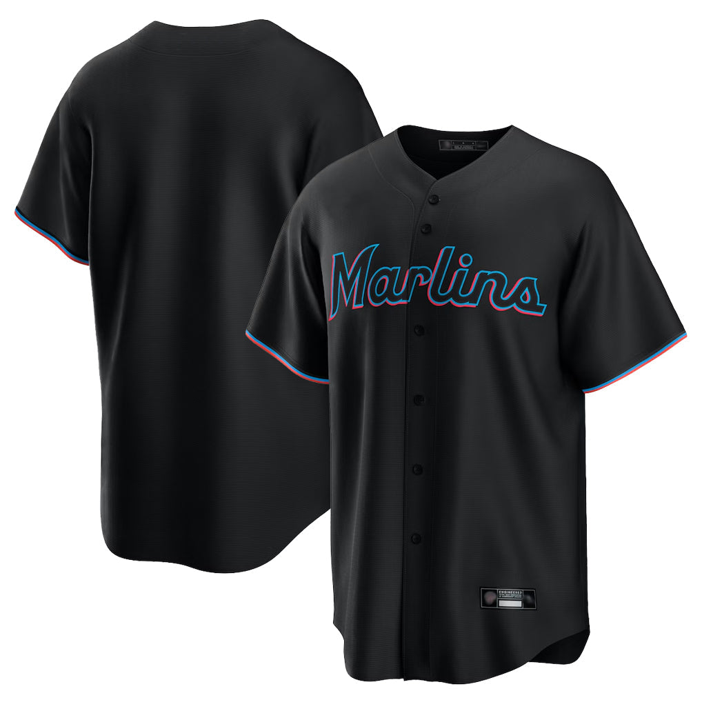 BIPIHUC M.Marlins Blank Player Black  Home Game Stitched Jerseys