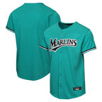 BIPIHUC M.Marlins Blank Player Teal Mitchell & Ness Cooperstown Collection Game Stitched Jerseys