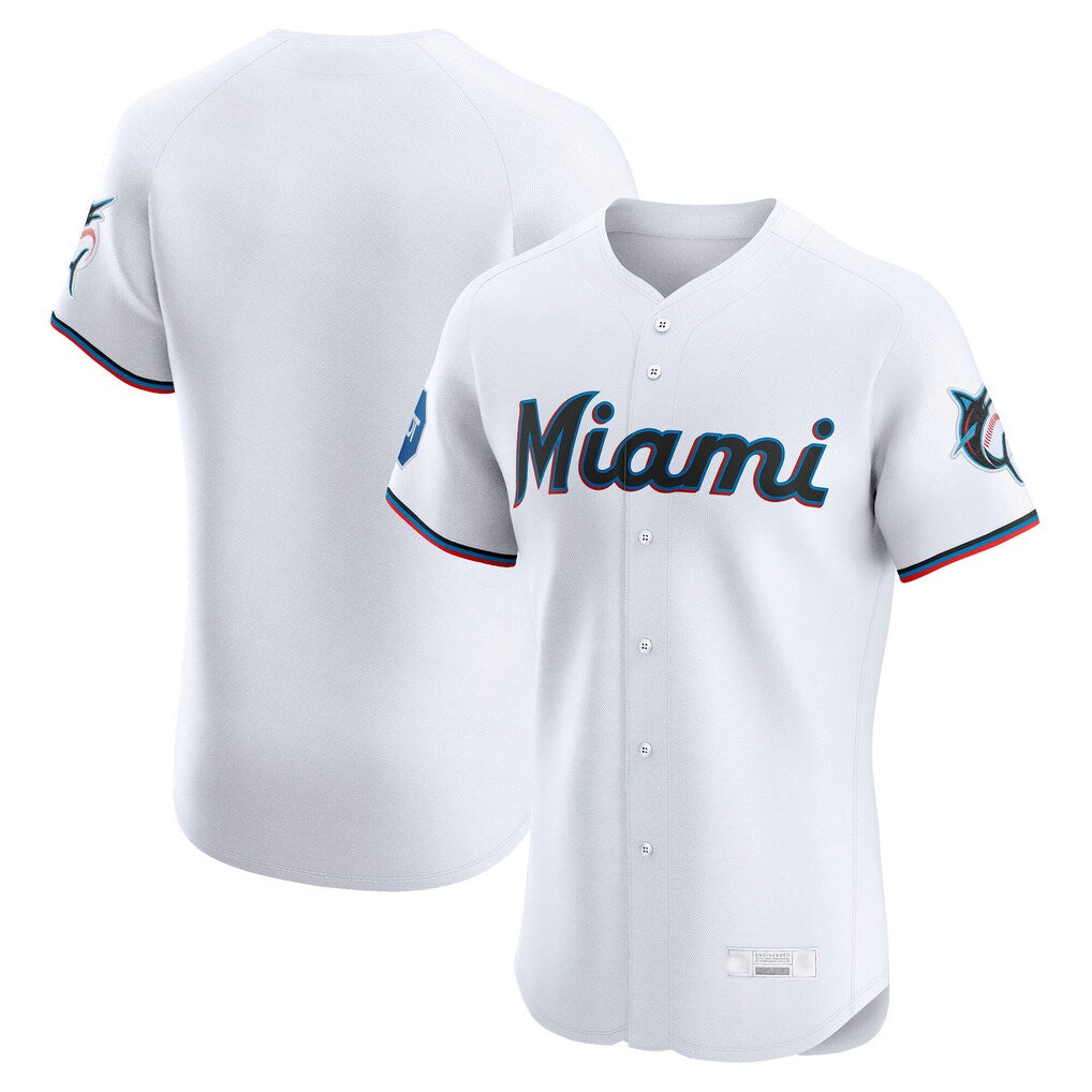 BIPIHUC M.Marlins Blank Player White Home Limited Elite Stitched Jerseys