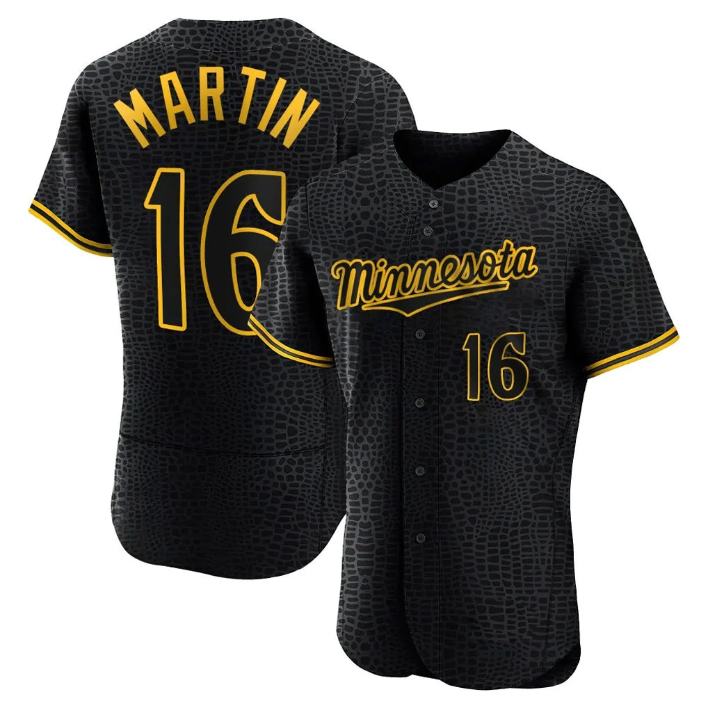 BIPIHUC M.Twins #16 Austin Martin Player Black Snake Skin City Home Limited Elite Stitched Jerseys