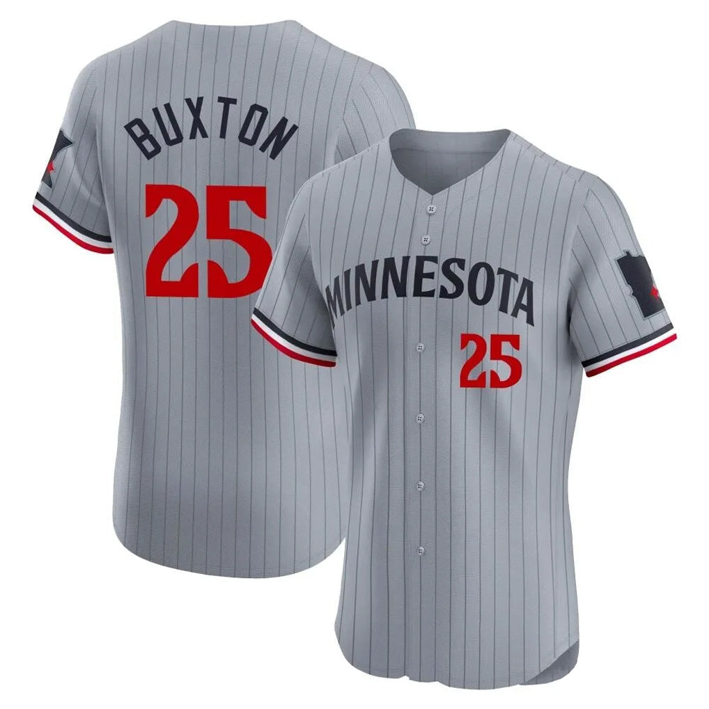 BIPIHUC M.Twins #25 Byron Buxton Player Gray Home Limited Elite Stitched Jerseys
