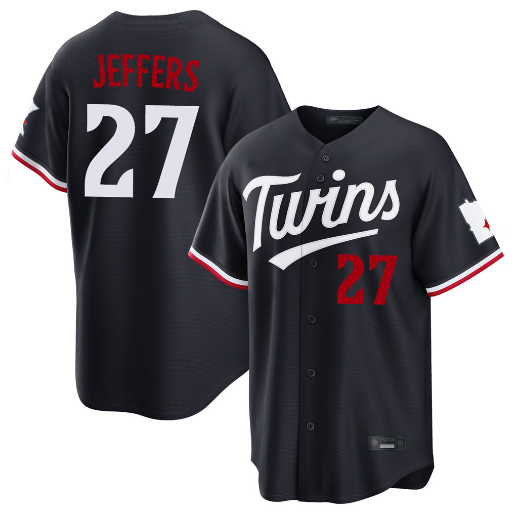 BIPIHUC M.Twins #27 Ryan Jeffers Player Navy Home Game Stitched Jerseys