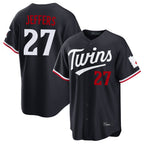 BIPIHUC M.Twins #27 Ryan Jeffers Player Navy Home Game Stitched Jerseys