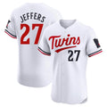BIPIHUC M.Twins #27 Ryan Jeffers Player White Home Limited Elite Stitched Jerseys