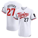 BIPIHUC M.Twins #27 Ryan Jeffers Player White Home Limited Elite Stitched Jerseys