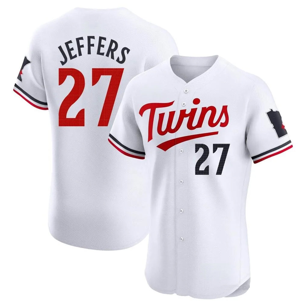 BIPIHUC M.Twins #27 Ryan Jeffers Player White Home Limited Elite Stitched Jerseys
