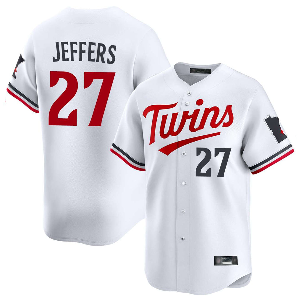 BIPIHUC M.Twins #27 Ryan Jeffers Player White Home Limited Stitched Jerseys