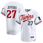 BIPIHUC M.Twins #27 Ryan Jeffers Player White Home Limited Stitched Jerseys
