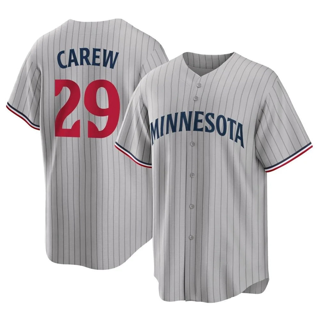 BIPIHUC M.Twins #29 Rod Carew Player Gray Game Limited Home Stitched Jerseys