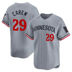 BIPIHUC M.Twins #29 Rod Carew Player Gray Home Limited Stitched Jerseys