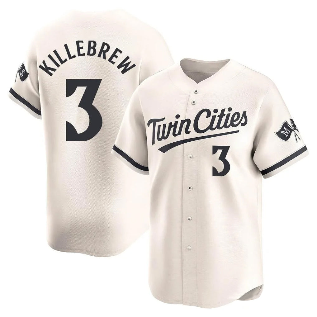 BIPIHUC M.Twins #3 Harmon Killebrew Player Cream Home Limited Stitched Jerseys