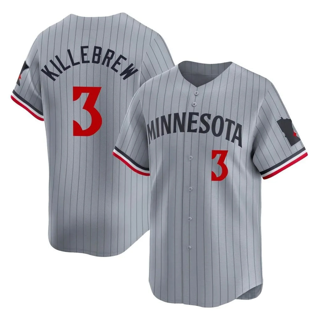 BIPIHUC M.Twins #3 Harmon Killebrew Player Gray Home Limited Stitched Jerseys