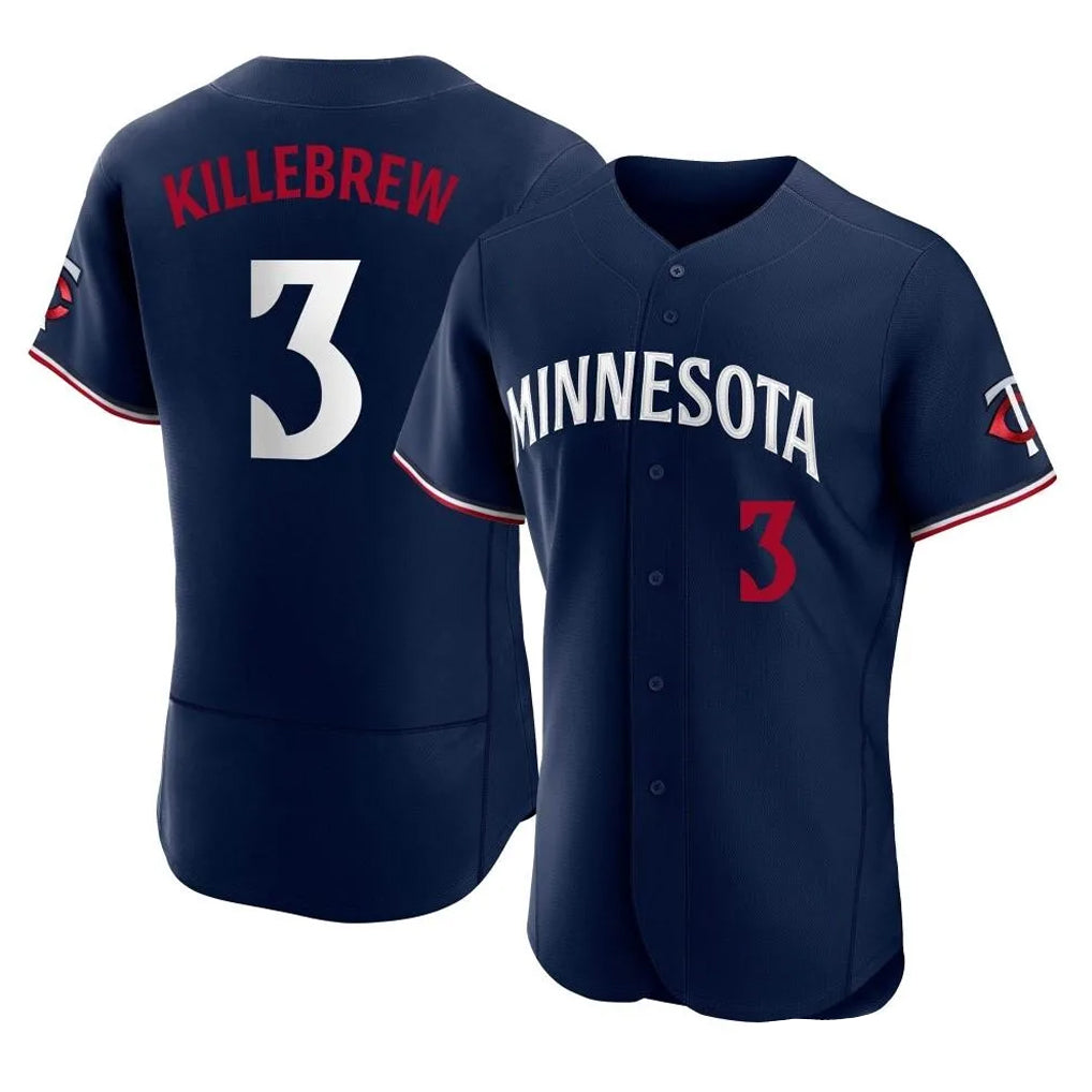 BIPIHUC M.Twins #3 Harmon Killebrew Player Navy Replica Home Limited Elite Stitched Jerseys