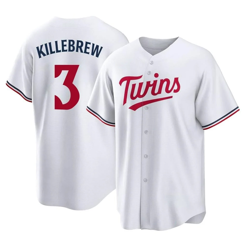BIPIHUC M.Twins #3 Harmon Killebrew Player White Home Game Stitched Jerseys